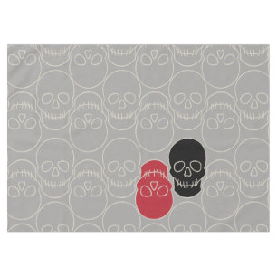 Skulls - Ghost Grey and Bone White Tablecloth