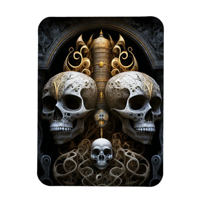 Skulls Gothic Horror Goth Surreal Art Magnet (Vertical)