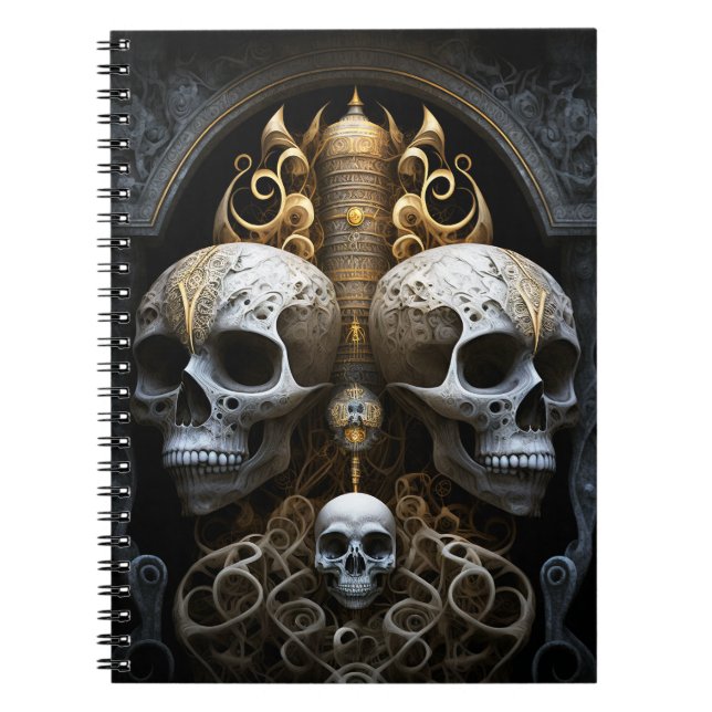 Skulls Gothic Horror Goth Surreal Art Notebook (Front)