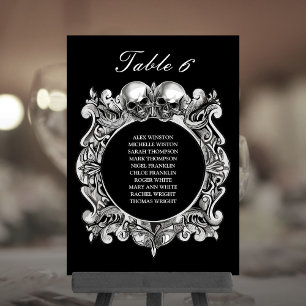 Skulls Gothic Wedding Seating Plan Table Number