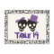 Skulls Halloween purple black wedding table number