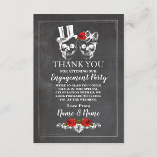 Skulls Halloween Thank You Wedding Chalk Card