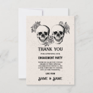 Skulls Halloween Thank You Wedding Rustic Card