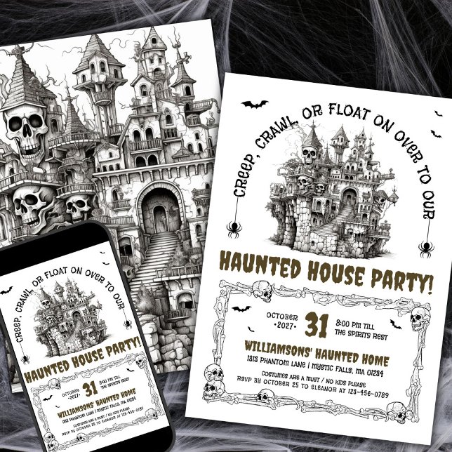 Skulls Haunted House Party  Invitation (Creator Uploaded)