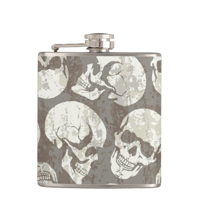 Skulls Hip Flask (Front)