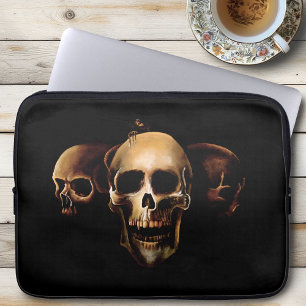 Skulls Human Black Laptop Sleeve