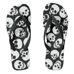 Skulls in Black Background Pattern Thongs
