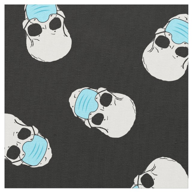 skulls in face masks on black fabric (Close Up)