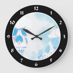 Skulls in the Clouds Large Clock