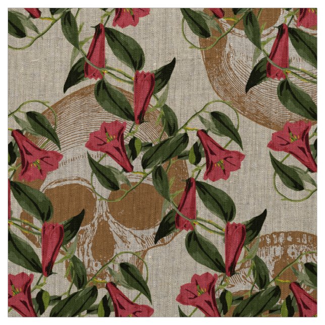 Skulls In The Garden (Light) Fabric (Swatch)