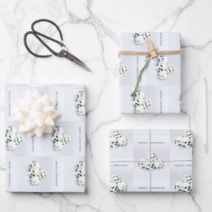 Skulls in the snow. Merry Christmas Wrapping Paper Sheet