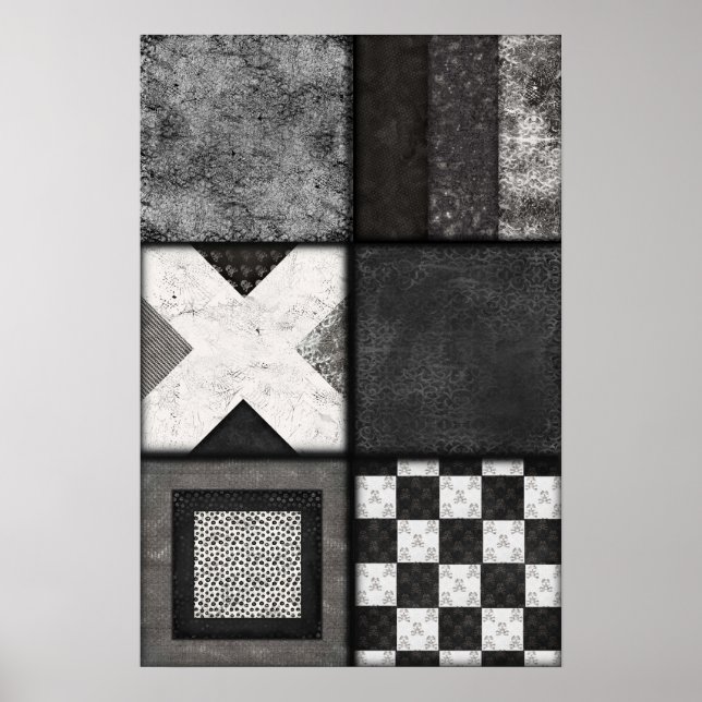 Skulls, lace and Spiderweb poster in black& white (Front)