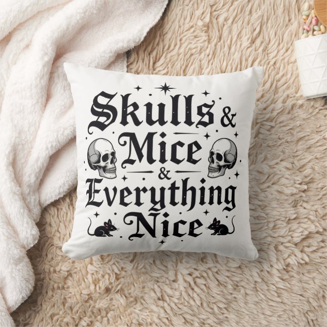 Skulls & Mice & Everything Nice Cushion (Blanket)