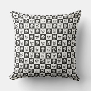 Skulls Mosaic Throw Pillow