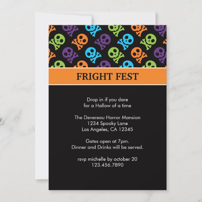 Skulls n Bones Halloween Party Invitation (Front)