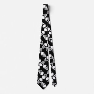 Skulls on black neck tie