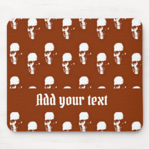 Skulls on brown custom mouse pad