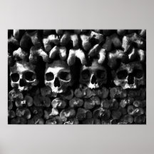 Skulls - Paris Catacombs, black and white version