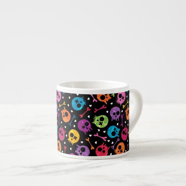 Skulls pattern 2 espresso cup (Front Right)