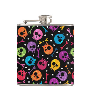 Skulls pattern 2 hip flask