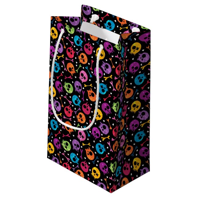 Skulls pattern 2 small gift bag (Back Angled)