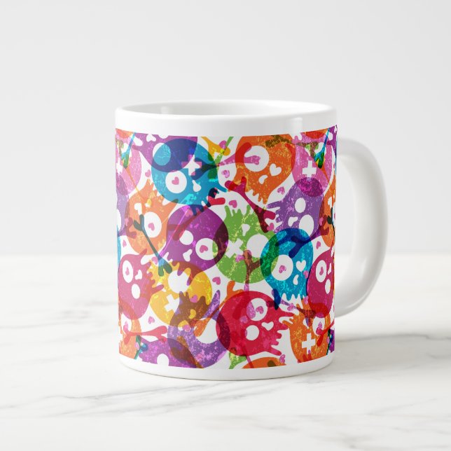 Skulls pattern 3 large coffee mug (Front Right)
