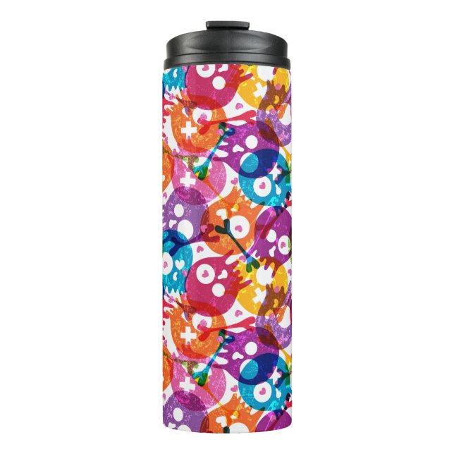 Skulls pattern 3 thermal tumbler (Front)