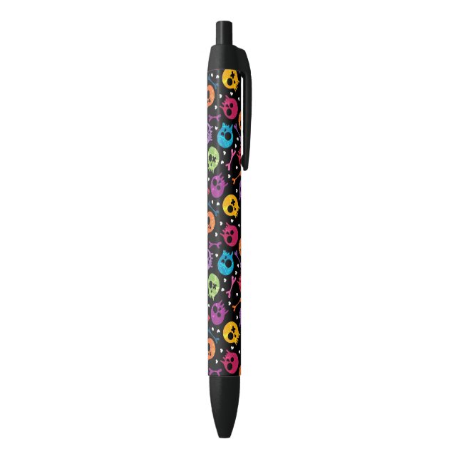 Skulls pattern black ink pen (Bottom (Vertical))