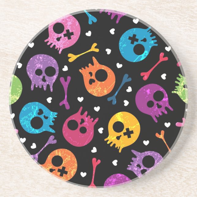 Skulls pattern coaster (Front)