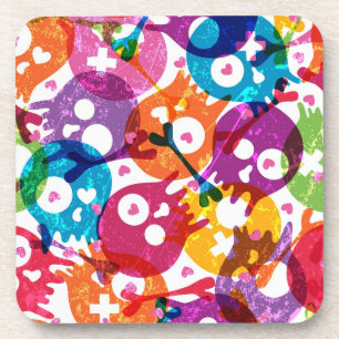 Skulls pattern coaster