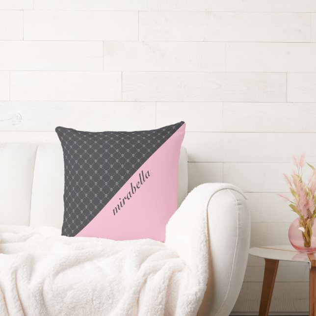 Skulls Pattern Monogrammed Cushion (Couch)