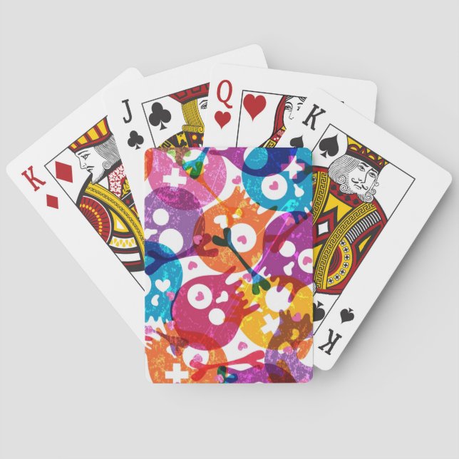 Skulls pattern playing cards (Back)