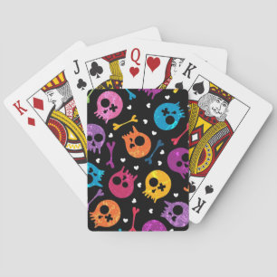 Skulls pattern playing cards