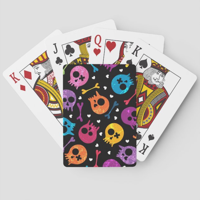 Skulls pattern playing cards (Back)