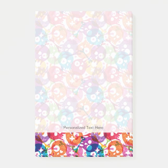 Skulls pattern post-it notes (Front)