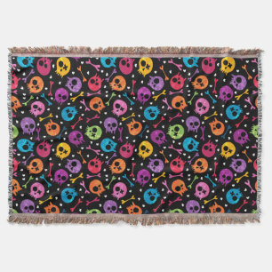 Skulls pattern throw blanket