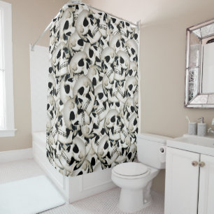 Skulls Patterned Shower Curtain