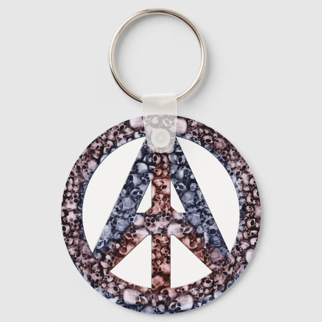 Skulls, Peace & Anarchy Key Ring (Front)
