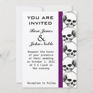 Skulls (Purple) Wedding Invitation