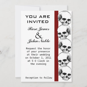 Skulls (Red) Wedding Invitation