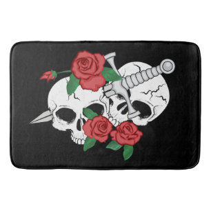 Skulls, Roses ahd Dagger Bath Mat