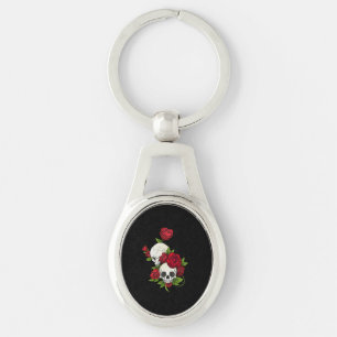 Skulls Roses Día de Muertos Key Ring