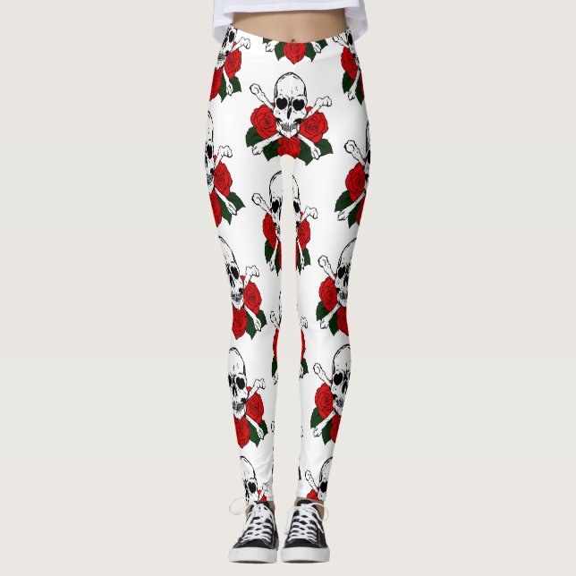 Skulls roses leggings (Front)