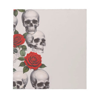 Skulls Roses Notepad
