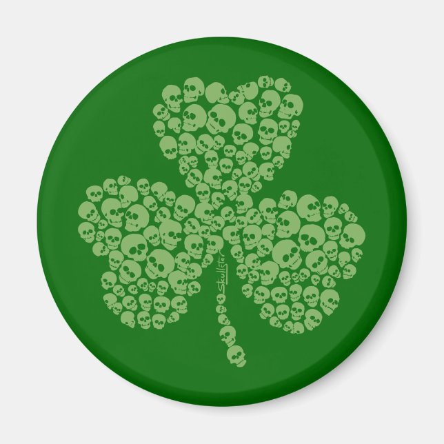 Skulls Shamrock Magnet (Front)