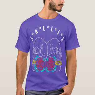 Skulls Skull Skeleton Bones Flowers T-Shirt