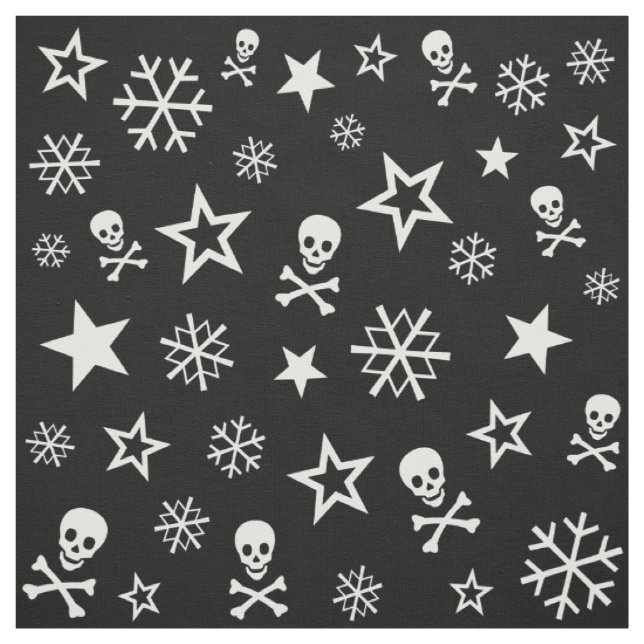 +{ Skulls & Snowflakes }+ Fabric (Swatch)