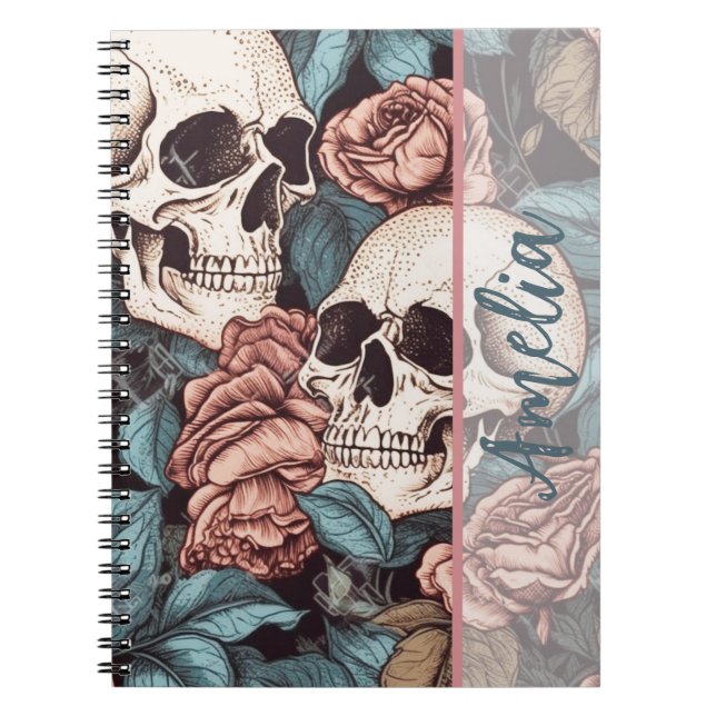 Skulls Spiral Notebook (Front)