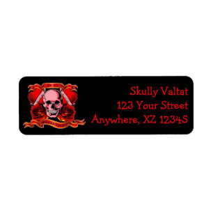 Skulls Valentine Return Address Label