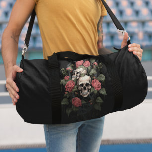 Skulls Vintage in Flowers Duffle Bag